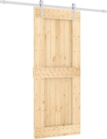 vidaXL Συρόμενη Πόρτα Φυσικό και Λευκό 85 x 210 cm