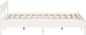 vidaXL Σκελετός Κρεβ. Χωρίς Στρώμα Λευκό 180x200 εκ Μασίφ Πεύκο