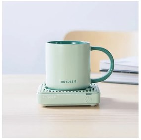Κεραμικό φλιτζάνι τσαγιού και καφέ Buydeem CD1018-CG, 350 ml, Επίπεδος πάτος, Εσωτερική κλίμακα μέτρησης, Κεραμικό υψηλής θερμοκρασίας, Πράσινο