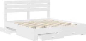 vidaXL Σκελετός Κρεβατιού Λευκό 180 x 200 cm Επεξεργασμένο Ξύλο