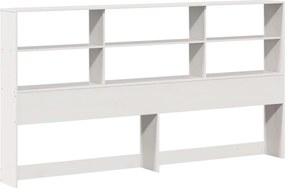 vidaXL Κρεβάτι Βιβλιοθήκη Χωρίς Στρώμα Λευκό 180x200 εκ Μασίφ Ξύλο