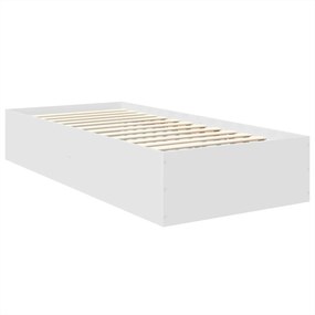 vidaXL Σκελετός Κρεβατιού Λευκό 90 x 190 cm Επεξεργασμένο Ξύλο
