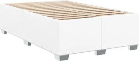 vidaXL Κρεβάτι Boxspring με Στρώμα Λευκό 120x190εκ.από Συνθετικό Δέρμα