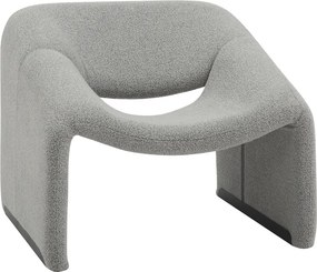 Πολυθρόνα Clous pakoworld μπουκλέ ύφασμα σε ανοιχτή γκρι απόχρωση 86x77x73.5εκ