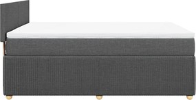 vidaXL Κρεβάτι Boxspring με Στρώμα Σκούρο Γκρι 140x200 εκ Υφασμάτινο