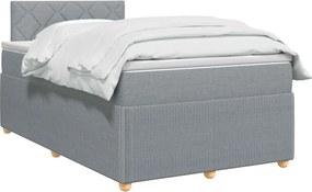 vidaXL Κρεβάτι box spring με στρώμα Ανοιχτό γκρι 120 x 190 cm Ύφασμα