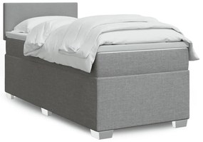 ΚΡΕΒΑΤΙ BOXSPRING ΜΕ ΣΤΡΩΜΑ ΑΝΟΙΧΤΟ ΓΚΡΙ 100X200 ΕΚ. ΥΦΑΣΜΑΤΙΝΟ 3288092