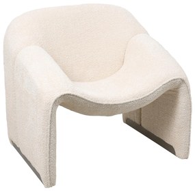 ARMCHAIR SPINER  ECRU BOUCLE FABRIC 81x64x74Hcm.