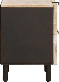 vidaXL Κομοδίνο 2 pcs Λευκό 40 x 33 x 46 εκ. Στερεό ξύλο μάνγκο