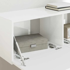 vidaXL Ντουλάπι Τηλεόρασης Τοίχου Επιτοίχιο 2 pcs Λαμπερό Λευκό