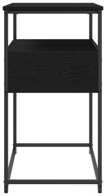 vidaXL Κονσόλα Μαύρη Δρυς 75x40x75 εκ Επεξεργασμένο Ξύλο και Ατσάλι