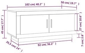 Τραπεζάκι Σαλονιού Καφέ Δρυς 102x50x45 εκ. Επεξεργασμένο Ξύλο - Καφέ