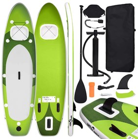 vidaXL Σανίδα SUP Φουσκωτή Σετ Πράσινη 360 x 81 x 10 εκ.