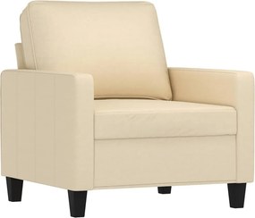 vidaXL Πολυθρόνες Σετ 4 Τεμαχίων Κρεμ από Ύφασμα με Μαξιλάρια