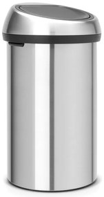 Κάδος Brabantia Touch Bin 647255, 60 l, Ομαλό και αθόρυβο άνοιγμα, ανθεκτικός στα δακτυλικά αποτυπώματα, Inox/matt