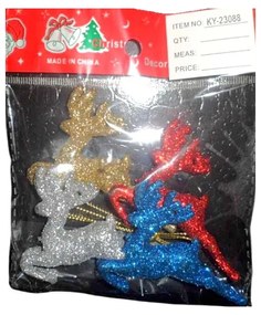 Σετ Χριστουγεννιάτικα στολίδια - 7cm - 4pcs - 230881-230881