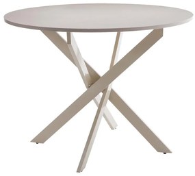 Table Dammero cream melamine-cream metal D100x75cm 100x100x75 εκ.