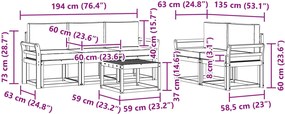 vidaXL Σειρά Καναπέ Εξωτερικού 6 pcs
