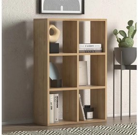 Βιβλιοθήκη Cube Megapap από μελαμίνη oak 73,5x34x109εκ. GP022-0082,2 GP022-0082,2 Καφέ