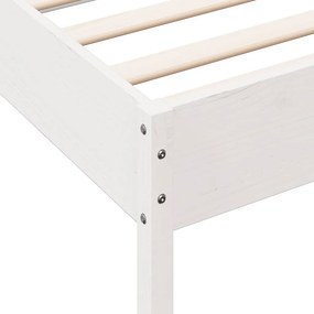 vidaXL Σκελετός Κρεβατιού Χωρίς Στρώμα Λευκό 100x200 εκ. Μασίφ Πεύκο