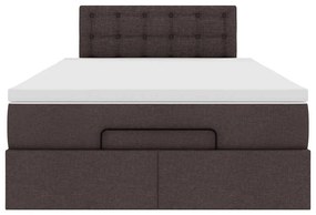 Οθωμανικό κρεβάτι με στρώμα &amp; LEDs Σκούρο καφέ 120x190cm ύφασμα 3312460