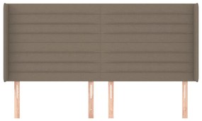 Κεφαλάρι με Πτερύγια Taupe 163x16x118/128 εκ. Υφασμάτινο - Μπεζ-Γκρι