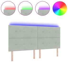 vidaXL Φωτιστικό Κεφαλακι LED Γκρι 100 εκ Βελούδο