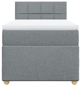 vidaXL Κρεβάτι Boxspring με Στρώμα Ανοιχτό Γκρι 80x200 εκ. Υφασμάτινο