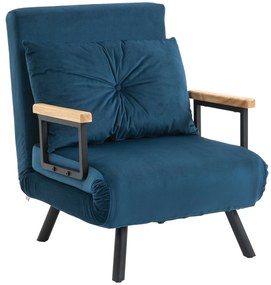 HOMCOM Πολυθρόνα σε Σκανδιναβικό Στυλ, Ξαπλώστρα, Πολυθρόνα Ανάγνωσης. Περιλαμβάνει Μαξιλάρι με Κουμπιά, Μαύρο + Φυσικό