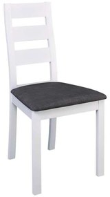 Καρέκλα MILLER Οξυά Άσπρη/Ύφ.Γκρι 45x52x97cm (Σετ 2 ΤΕΜ)