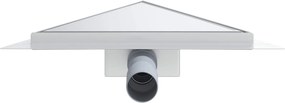 vidaXL 2 σε 1 Τριγωνική Σαρωθριά Λεκάνη Ασημί 32 x 32 x 7,5 εκ