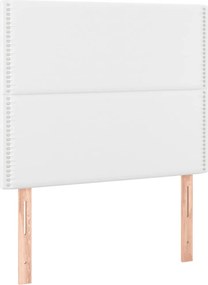 vidaXL Κρεβάτι Boxspring με Στρώμα Λευκό 100x200εκ.από Συνθετικό Δέρμα