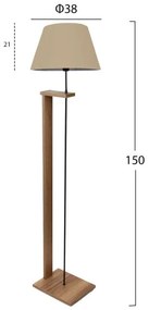 ΦΩΤΙΣΤΙΚΟ ΔΑΠΕΔΟΥ MDF ΚΑΡΥΔΙ ΜΕ ΜΠΕΖ HM7609.03 Φ38x150 εκ.