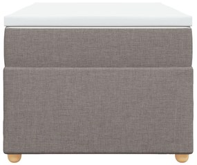 Κρεβάτι Boxspring με Στρώμα Taupe 90x200 εκ. Υφασμάτινο - Μπεζ-Γκρι