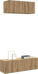 vidaXL Σετ ντουλαπιών τηλεόρασης 2 τεμαχίων Επιτοίχιο Τεχνικής Δρυς