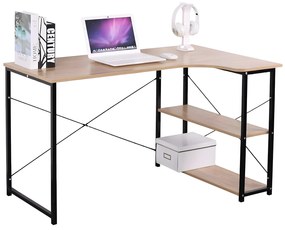 Γραφείο ArteLibre TADORNA Καφέ/Μαύρο MDF/Μέταλλο 120x74x71.5cm-14370041