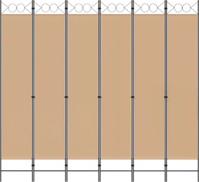 vidaXL Διαχωριστικό Δωματίου 6-Πάνελ Μπεζ 240 x 220 cm Ύφασμα