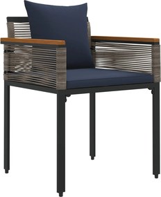 vidaXL Σετ Εξωτερικών Επίπλων Γκρι και Navy Blue συνθετικό ρατάν
