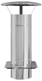 vidaXL Επέκταση Καμινάδας Ασημί 35 x 35 x 65 εκ Ανοξείδωτο ατσάλι