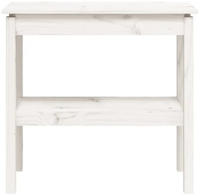 vidaXL Τραπέζι κονσόλα άσπρο 80x40x75 εκ. από Μασίφ Ξύλο Πεύκου