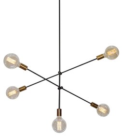 SE 136-5 CODY PENDANT BLACK &amp; BRUSHED BRASS Δ4 HOMELIGHTING 77-3535