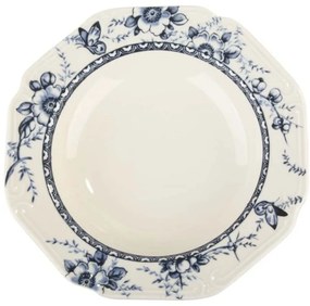 Πιάτο Βαθύ Tiffany PR24324B02 Φ23cm White-Blue Oriana Ferelli® Πορσελάνη
