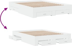 vidaXL Πλαίσιο Κρεβατιού με Συρτάρια Χωρίς Στρώμα Λευκό 160x200 εκ.