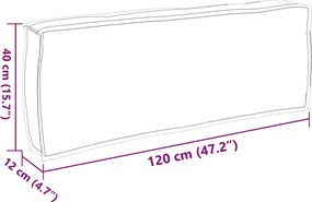 vidaXL Μαξιλάρι Κρεμ 120 x 40 x 12 cm Ύφασμα Όξφορντ