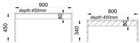 PETRA DUO COFFEE TABLE ΠΕΤΡΑ SONOMA ΣΚΟΥΡΟ 90/80x45xH45/34cm - 04-0460