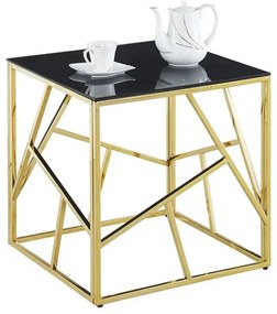 ΒΟΗΘΗΤΙΚΟ ΤΡΑΠΕΖΑΚΙ JANA ΜΕ ΜΑΥΡΟ ΓΥΑΛΙ ΚΑΙ ΕΠΙΧΡΥΣΗ ΒΑΣΗ 55X55Χ55Y EK.HM8619.01