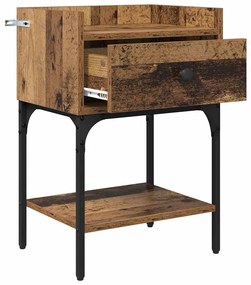 vidaXL Κομοδίνο Παλιό ξύλο 40 x 29 x 60 εκ Επεξεργασμένο ξύλο