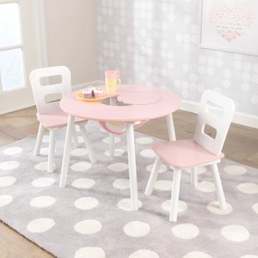 Τραπεζαρία KidKraft Round Table and 2 Chair Set-Λευκό / Γκρι