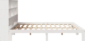 vidaXL Κρεβάτι Βιβλιοθήκη Χωρίς Στρώμα 180x200 εκ Μασίφ Ξύλο Πεύκου