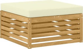 vidaXL Σειρά Καναπέ Εξωτερικού 6 τμχ. Λευκό και Κρεμ Πολυεστέρας